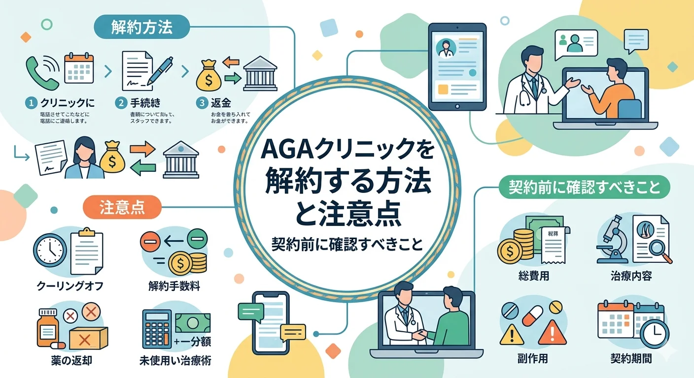 AGAクリニックを解約する方法と注意点｜契約前に確認すべきこと