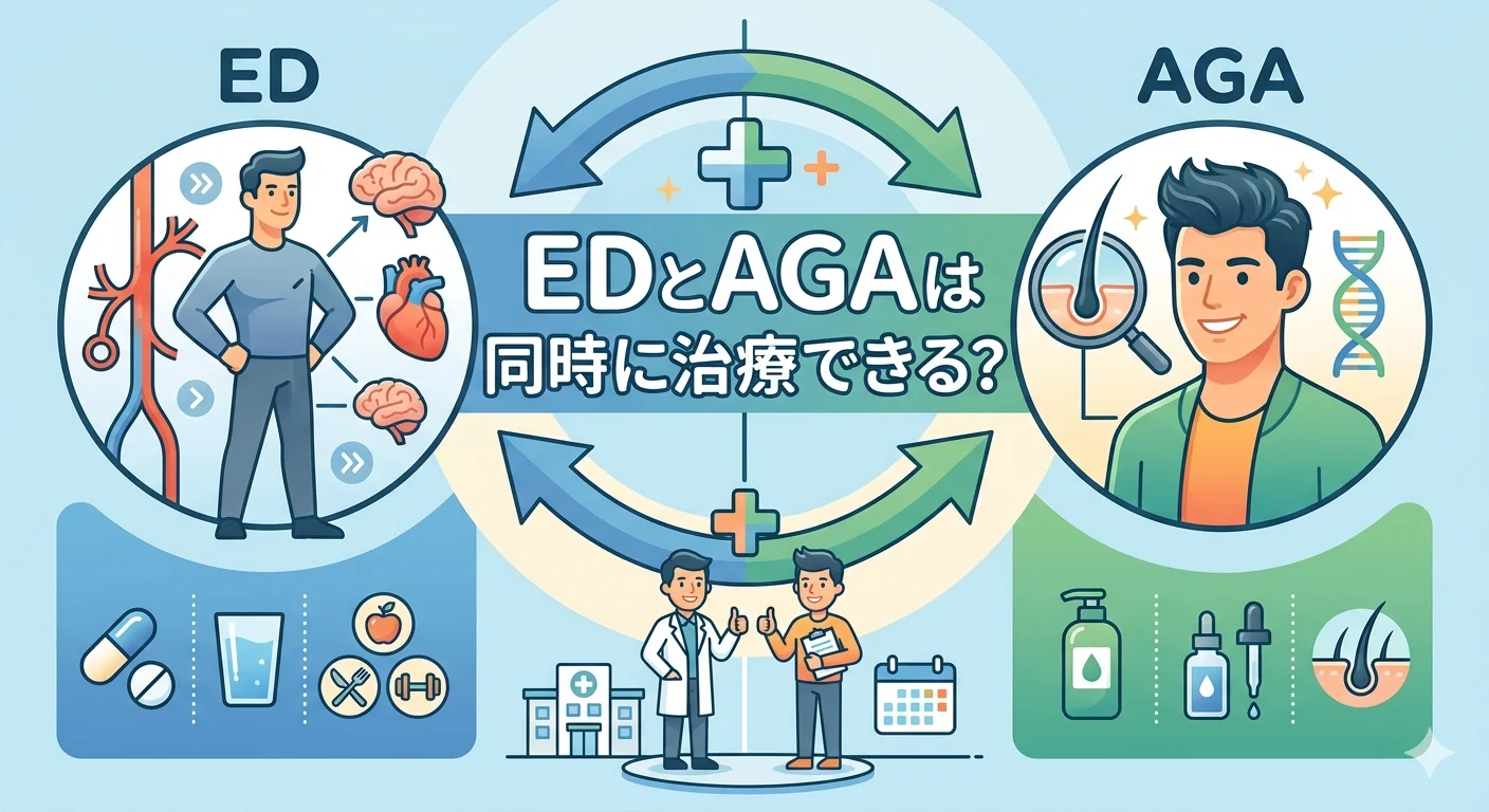 EDとAGAは同時に治療できる？薬の飲み合わせと費用を薬剤師が解説