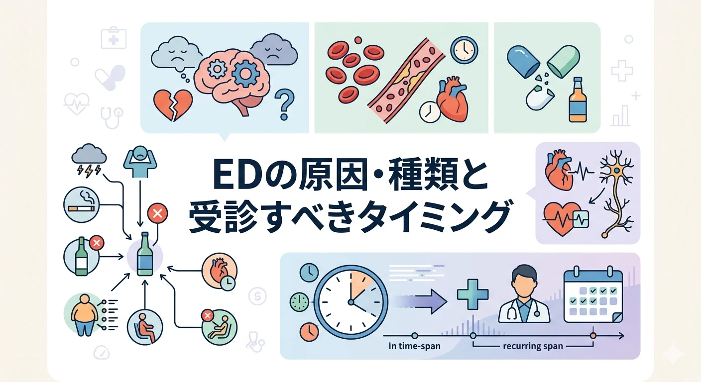 EDの原因・種類と受診すべきタイミング｜薬剤師が正直に解説