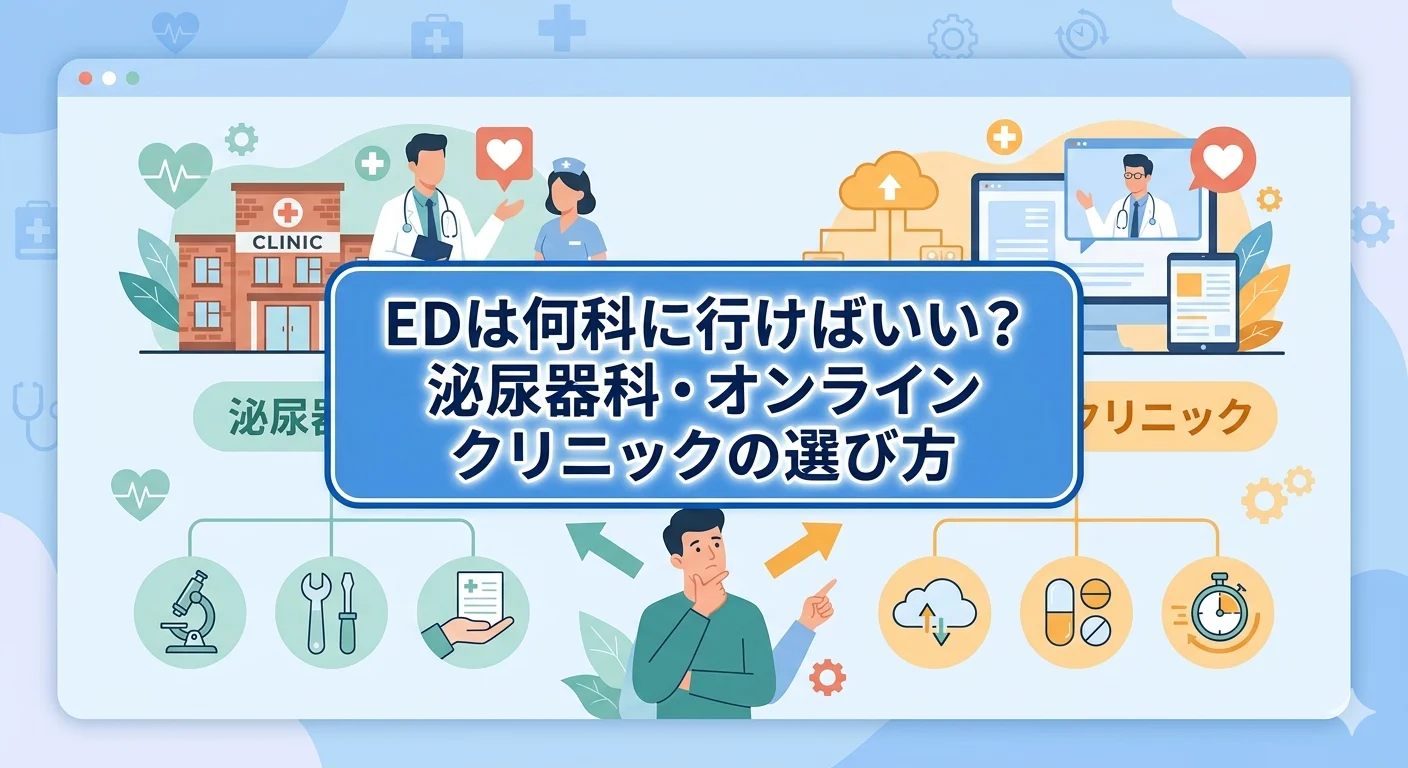 EDは何科に行けばいい？泌尿器科・オンラインクリニックの選び方