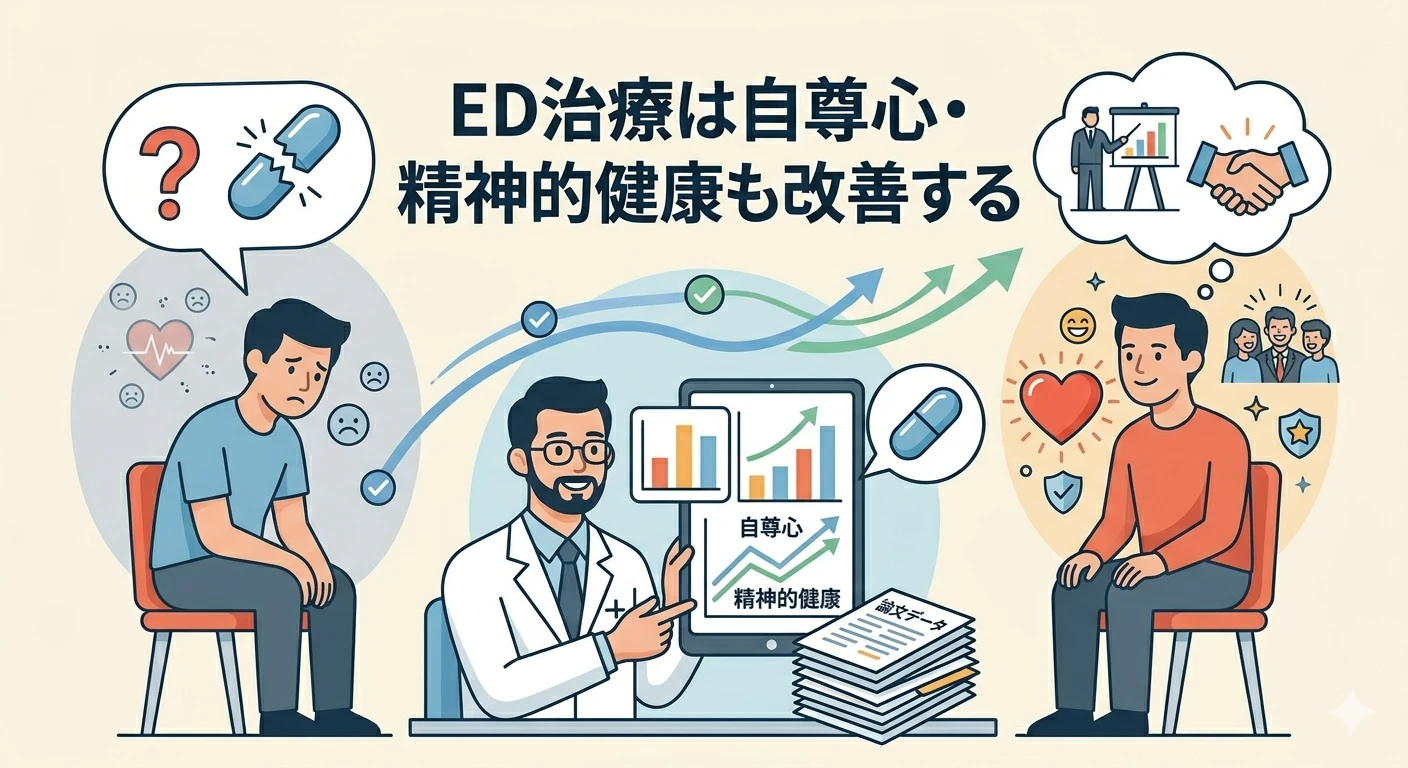 EDを治療すると自尊心・精神的健康も改善する｜論文データで解説