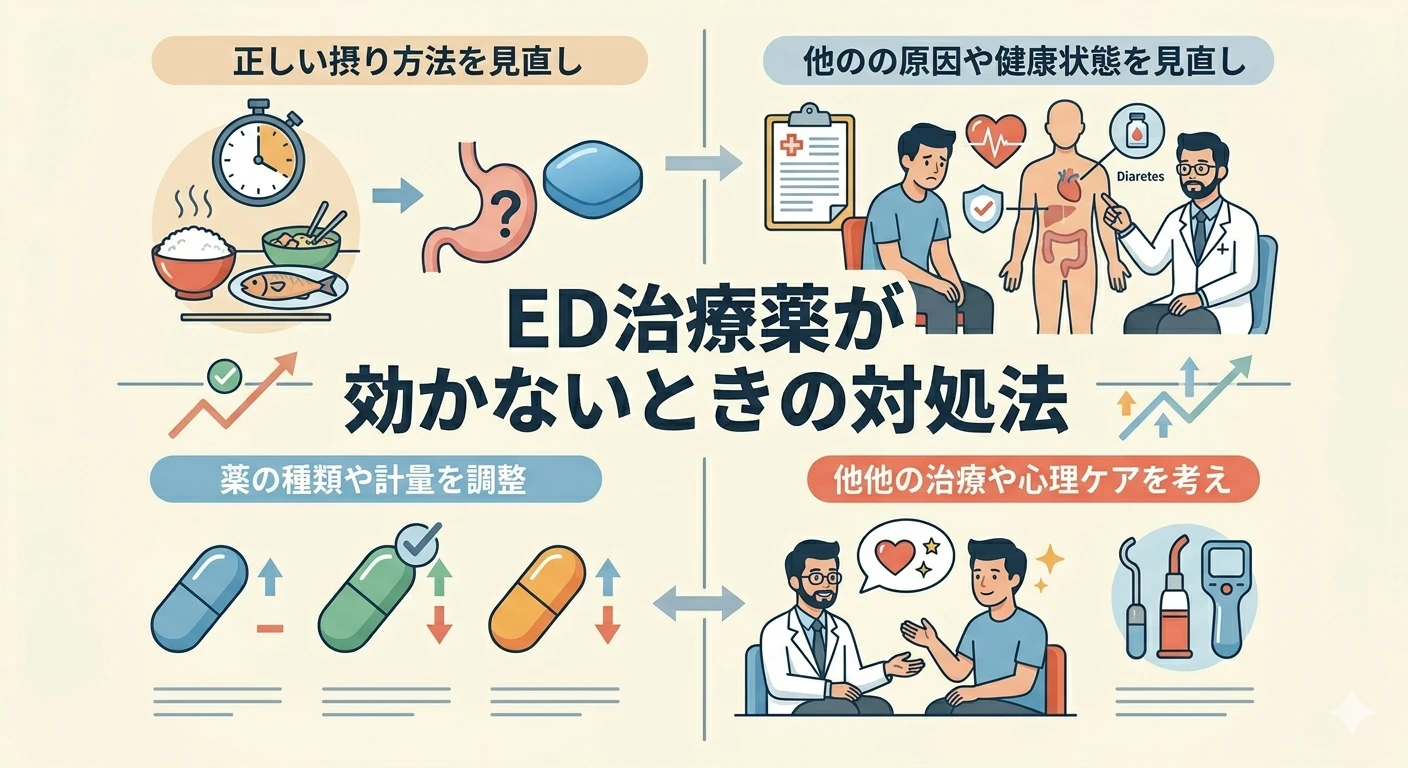 ED治療薬が効かないときの対処法｜薬剤師が原因別に解説