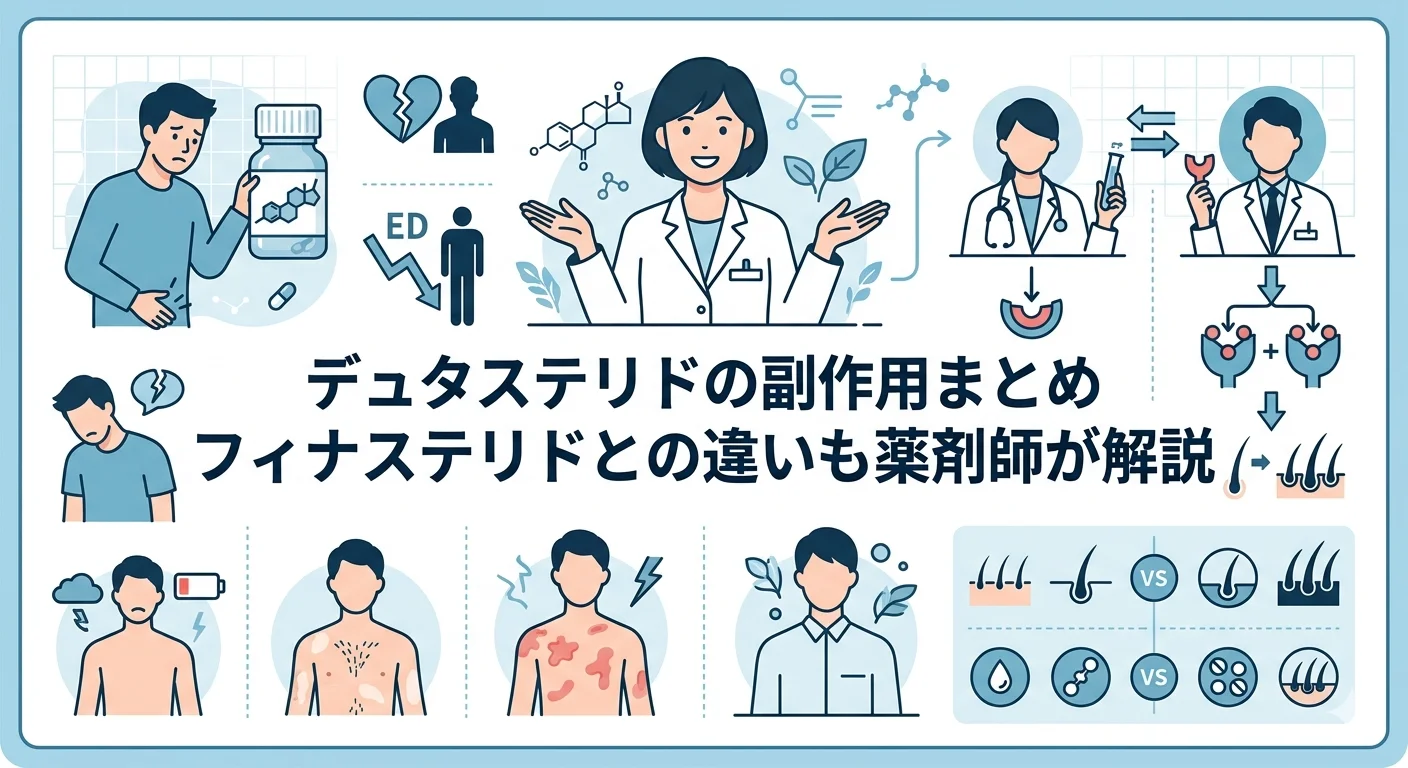 デュタステリドの副作用まとめ｜フィナステリドとの違いも薬剤師が解説