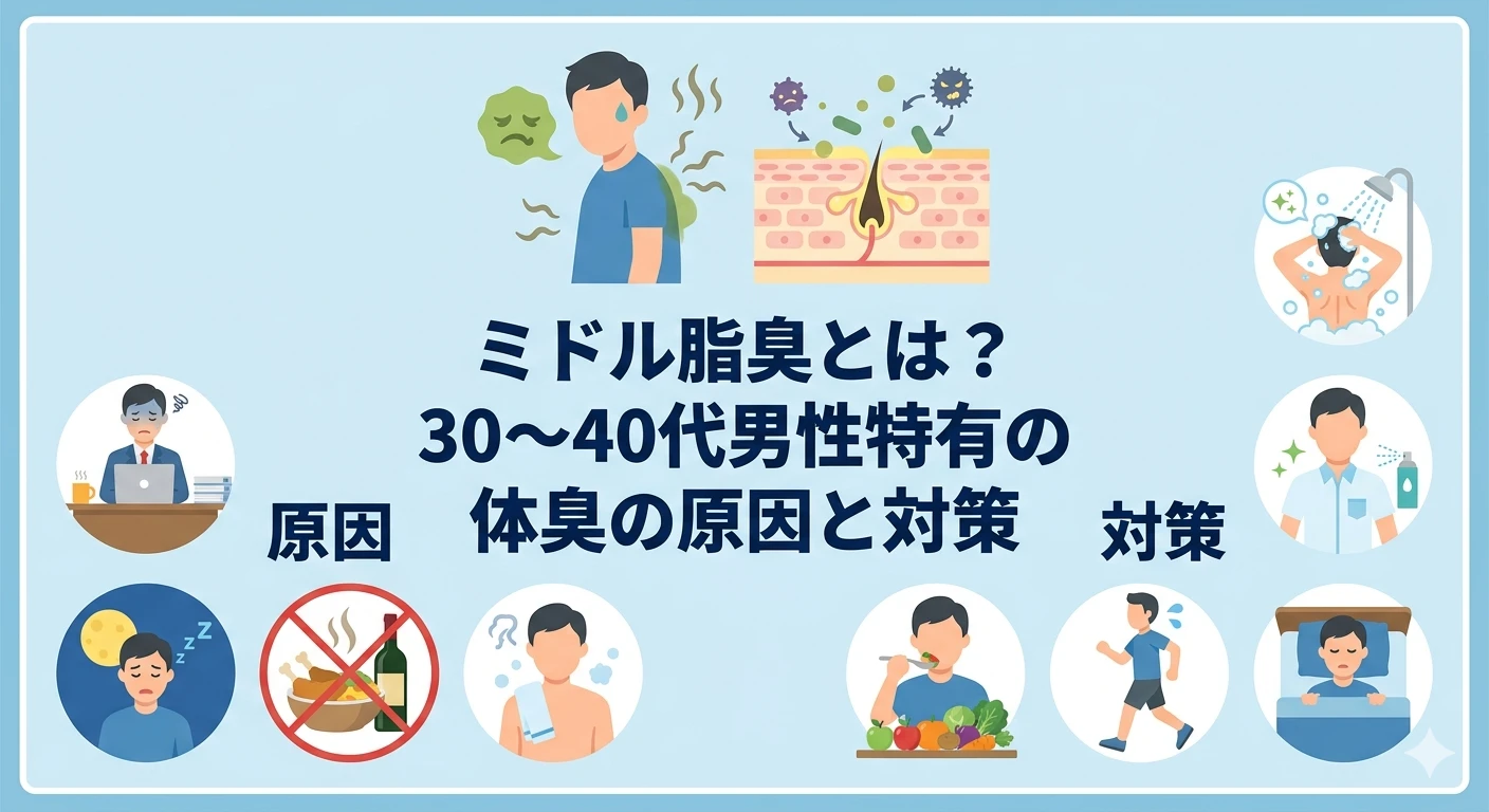 ミドル脂臭とは？30〜40代男性特有の体臭の原因と対策
