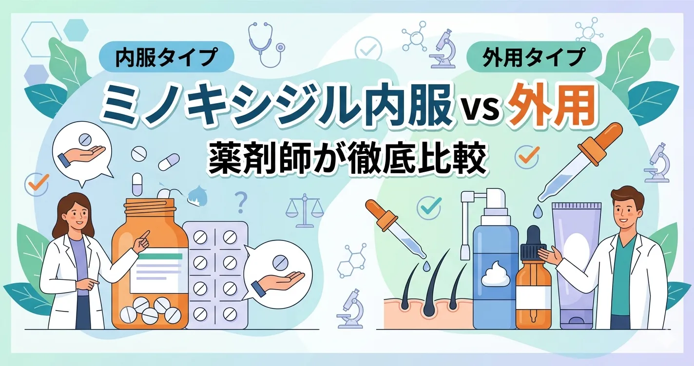 ミノキシジル内服 vs 外用｜薬剤師が効果・副作用・選び方を徹底解説【2026年版】