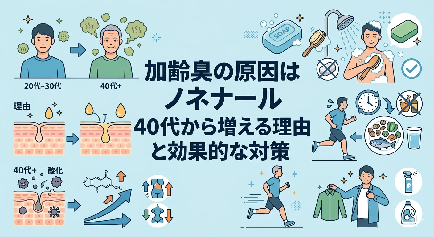 加齢臭の原因はノネナール｜40代から増える理由と効果的な対策
