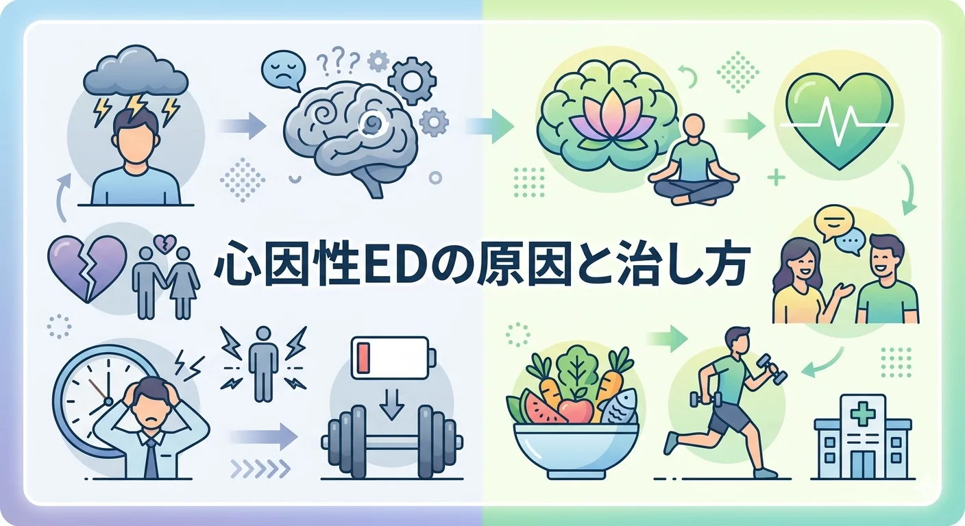 心因性EDの原因と治し方｜薬だけじゃない改善アプローチを薬剤師が解説