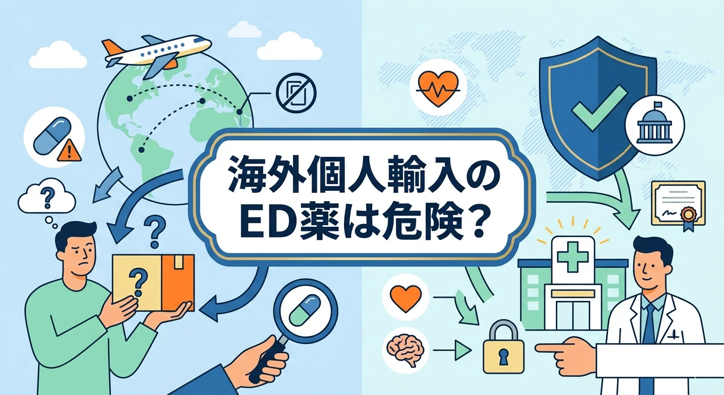 海外個人輸入のED薬は危険｜偽造薬・法律・正規品との違いを薬剤師が解説