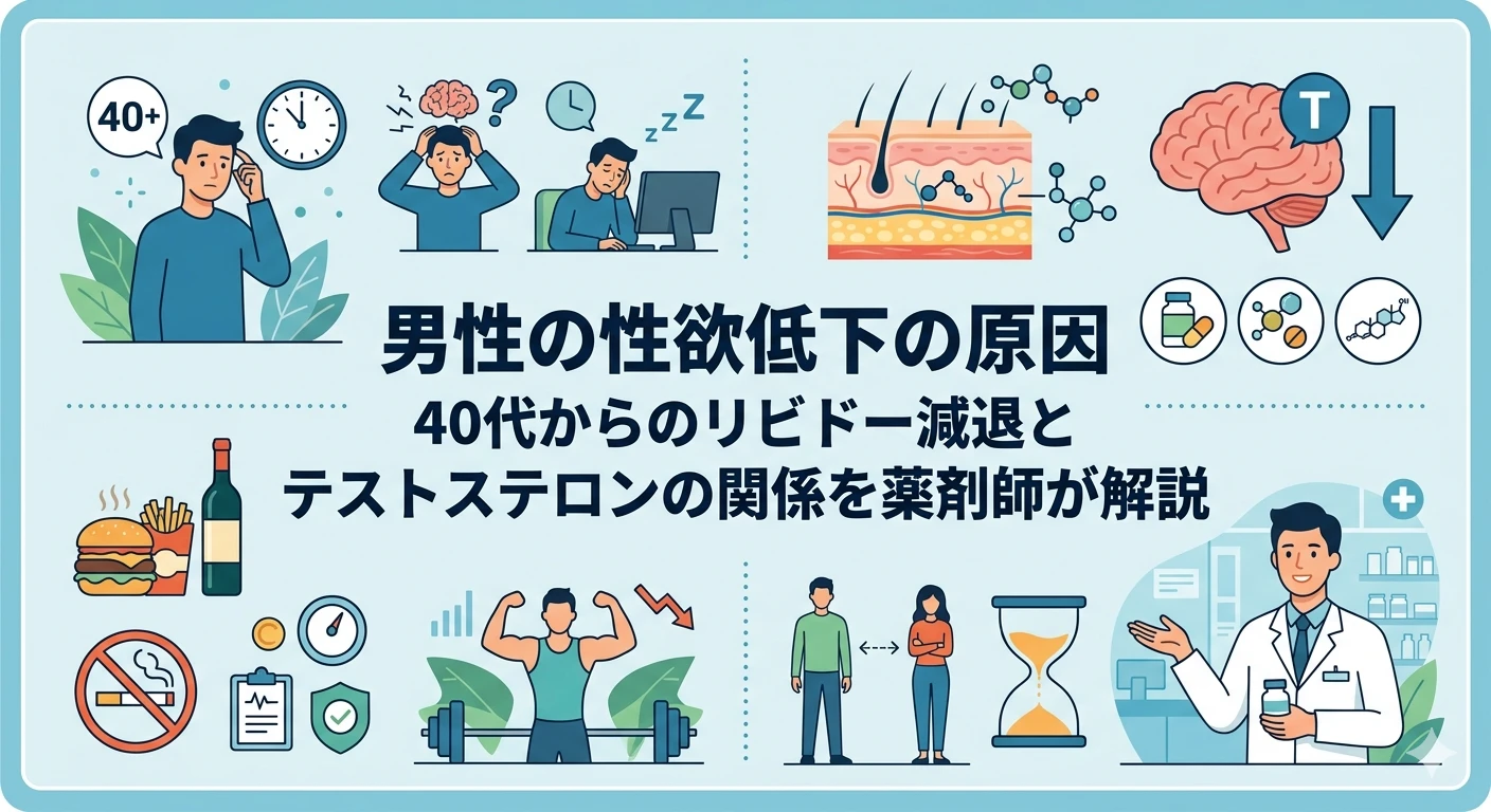 男性の性欲低下の原因｜40代からのリビドー減退とテストステロンの関係を薬剤師が解説