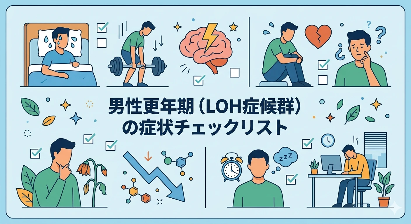 男性更年期（LOH症候群）の症状チェックリスト｜受診すべきタイミングを薬剤師が解説