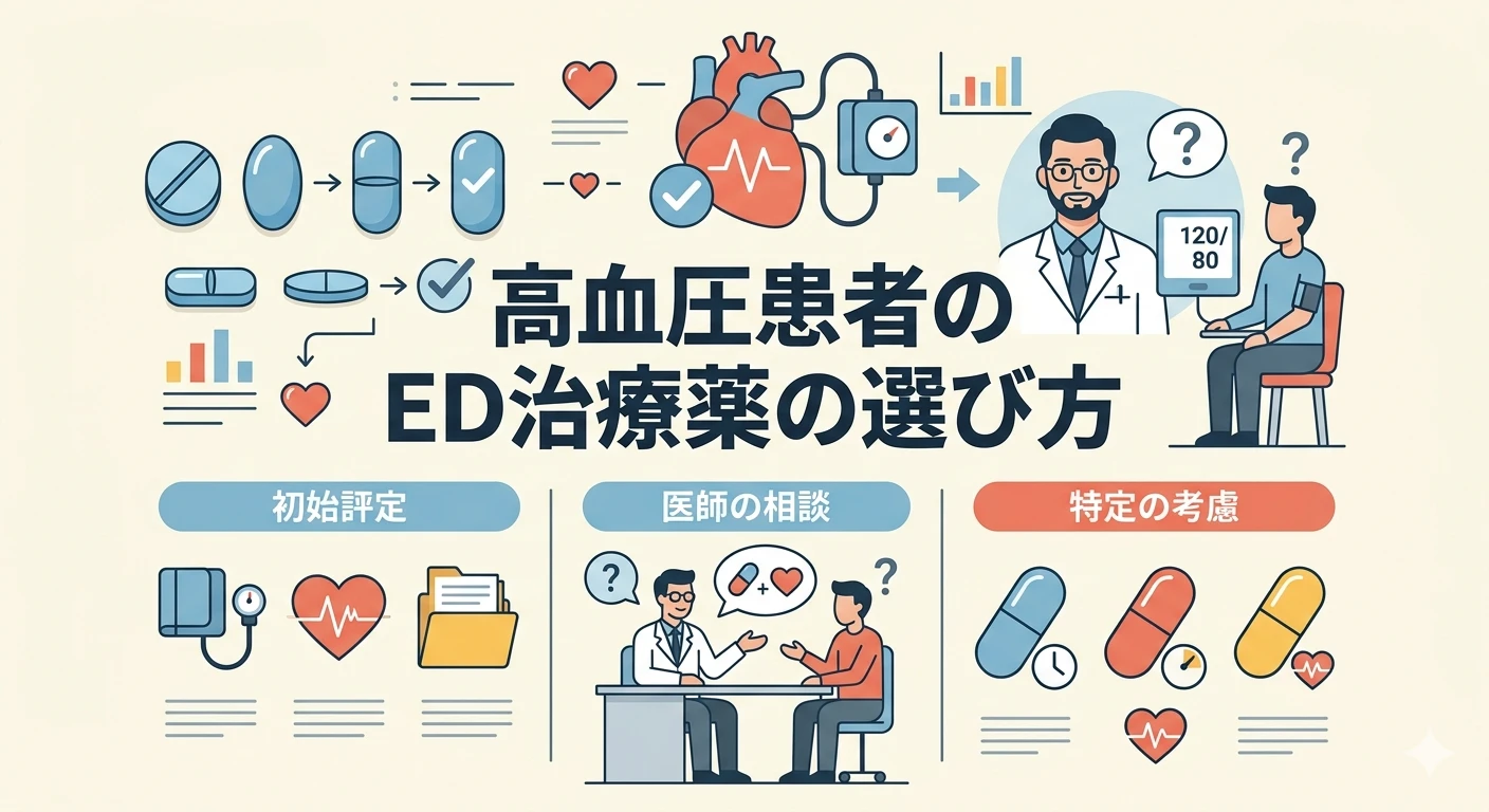高血圧患者のED治療薬の選び方｜降圧薬との飲み合わせを薬剤師が解説